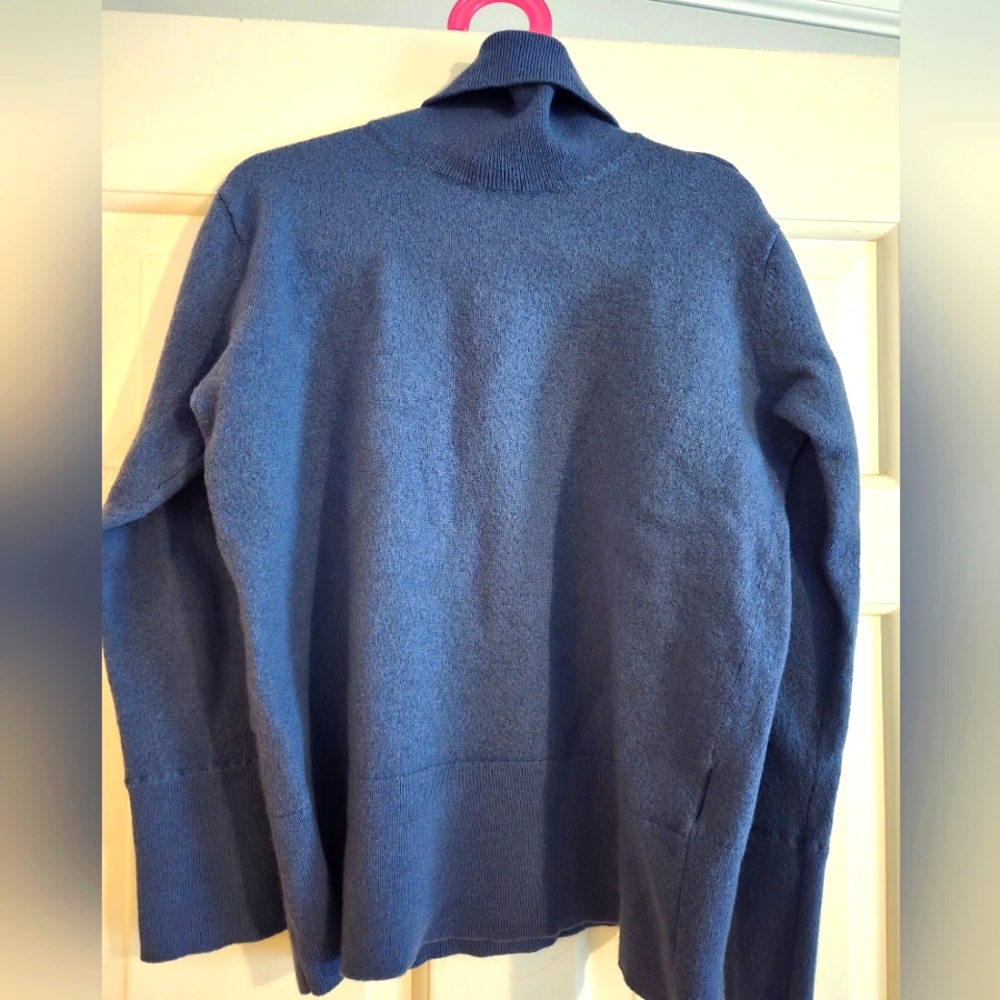 Club Monaco Blue Turtleneck Wool Sweater